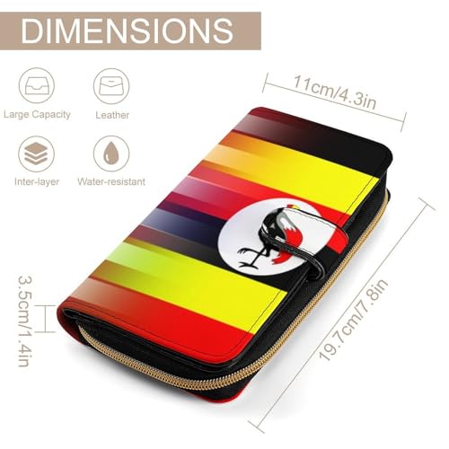 U.S.A Uganda Flag Long Wallet for Women Men Purses Coin Pouch Credit Card Holder Organizer2