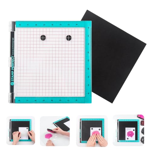 Acrylic Square Stamp Positioning Tool Includes Magnets and Foam Pad,10x10inch Stamp Positioner with Grid Lines Perfect Positioning Stamping with Clear Stamps for Cards Making Scrapbooking