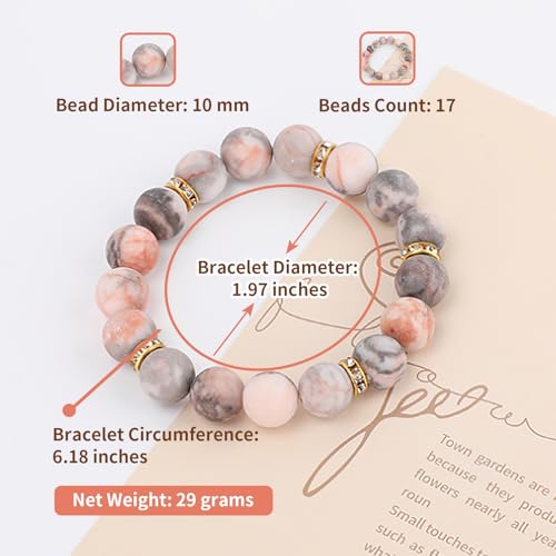 Healing Bracelets for Women: Natural Stone Beaded 10MM Stretch Bracelets - Anxiety and Stress Relief Gifts for Women2