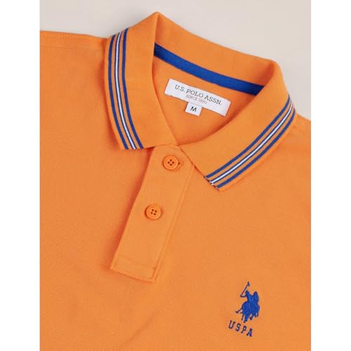 Image of U.S. Polo ASSN. Solid Slim Fit Polo T Shirts for Men - 100% Cotton, Half Sleeves Mens Tshirt