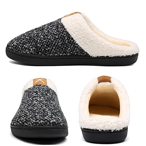 UBFEN Womens Mens Slippers Memory Foam Comfort Fuzzy Plush Lining Slip On House Shoes3