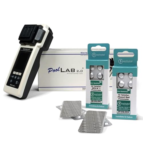 PoolLab 2.0 Photometer Special Edition - Professioneller Pooltester mit Bluetooth & WiFi - Wasserdicht nach IP68 - Misst 24 Parameter - Wasseranalyse für Pools und Spa - inkl. Zubehörpaket