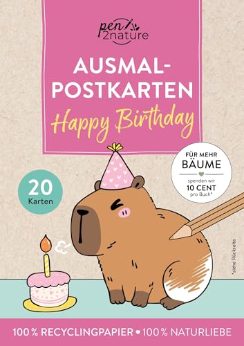 Ausmal-Postkarten Happy Birthday: 20 zauberhafte Karten zum Ausmalen (Cozy Ausmalbücher)