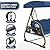 ZZW 3-Seat Patio Porch Swing 800LBS Outdoor Swing with Stand w/Canopy & Adjustable Backrest Patio Glider Chair w/Removable Pillows & Foldable Side Tray for Balcony Garden Deck (Blue)