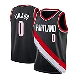 Herren Trikot, 0 Damian Lillard Basketball Jersey Shorts Portland Trail Blazer Atmungsaktive Mesh Sportanzug Fan Uniform (S-XXL) XL a