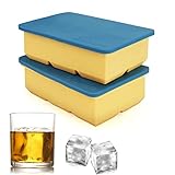 whisky con hielo de glaciar ✅ MÚLTIPLES USOS - Con una resistencia a la temperatura de - 40°C - 260°C, puede usar nuestros moldes para hielo en congelador, horno, microondas y lavavajillas sin ningún problema. Cubitos estra grandes son el mejor idea para cualquier ocasión.