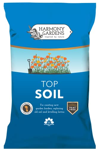 Harmony Gardens Top Soil (25L) | Peat-free Carbon Neutral Soil For Grass Seeding, Lawns, Raised Beds & Borders