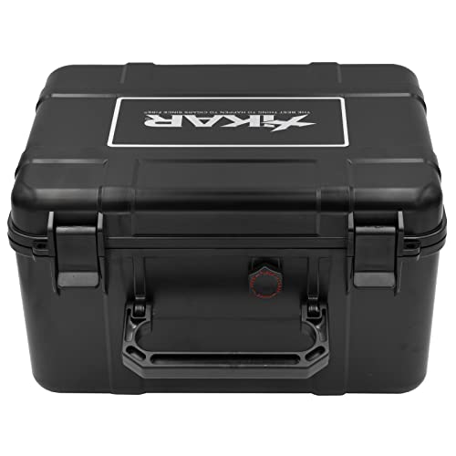 Xikar Travel Humidor For 60 Cigars, New Slim Design, High Density Foam Interior, Humidifier Included, Pressure Relief Valve, Secure Locking Mechanism, Black #TOP7