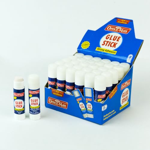 Image of Soni Officemate Glue Stick 8 gm | Pack of 30 | Strong Hold, Quick-Dry PVP Adhesive | Child-Safe & Multi-Purpose | Ideal for DIY, School, Office & Craft Use