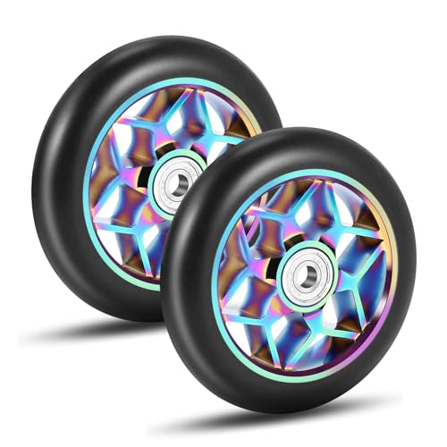 Roues de scooter colorées 110mm en PU épais amortissant pour trottinette de cascade