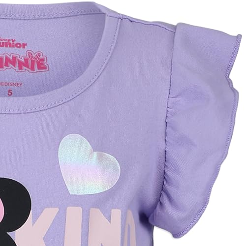 Image of Disney Minnie Mouse Girls Short Sleeve T-Shirt, Tank Top, and Shorts 3 Piece Set for Toddlers and Big Kids