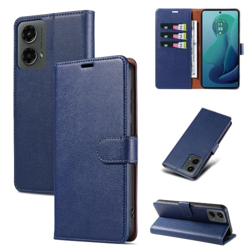 RKINC Wallet Case for Moto G Power 5G 2024, 3 Card Holders, Blue