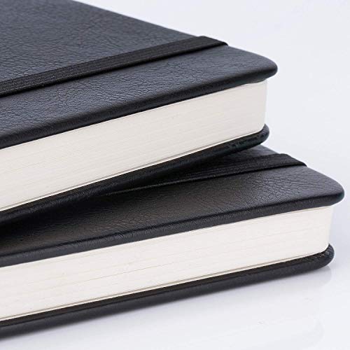 Pocket-Dotted-Journal-Notebook-2-Pack-Bullet-Dotted-Journal-Hardcover-Dot-Grid-Notebook-57--41-in-Premium-Thick-Paper-Faux-Leather-with-Fine-Inner-Pocket