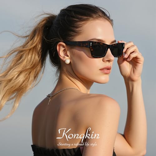 Vintage Trendy Rectangle Sunglasses for Womens Oversized Cute Fashion Shades Mens Sunnies UV Protection3