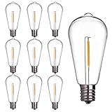 Dr.BeTree 10 Pack ST40 Edison LED Light Bulbs, 0.6 watt E17 Screw Base Replacement Bulbs, LED...