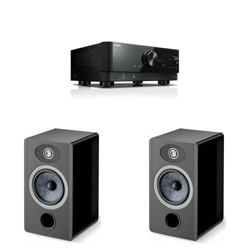 Focal Bundle: Vestia No1 Black Bookshelf Speakers, Pair & RX-V6ABL 5.2-Channel AV Receiver