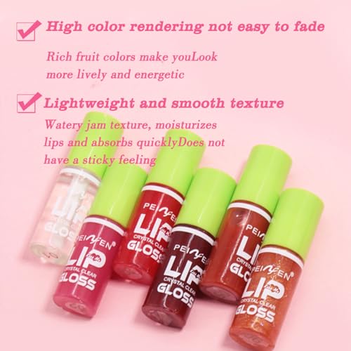 Mrettick 6PCS Big Brush Head Lip Oil set, Ultra-Hydrating & Nourishing, Smooth Glossy Finish Lip Glow Oil, Shiny and Vegan Tinted Lip Gloss, Non-Sticky Formula - Image 6