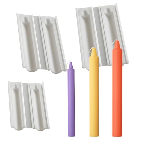 3 Pcs Column Candle Mold Silicone Long Taper Resin Mold for Handcrafted Pillar & Taper Candles