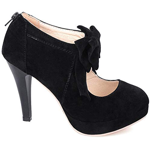 MAVMAX Women's Bow Mary Jane High Heel Platform Stilettos Pumps4