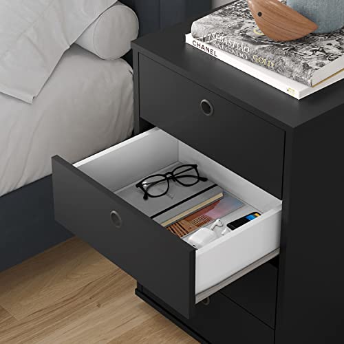 Mesa de Cabeceira Gaveteiro Classic 4 Gavetas Preto Quarto