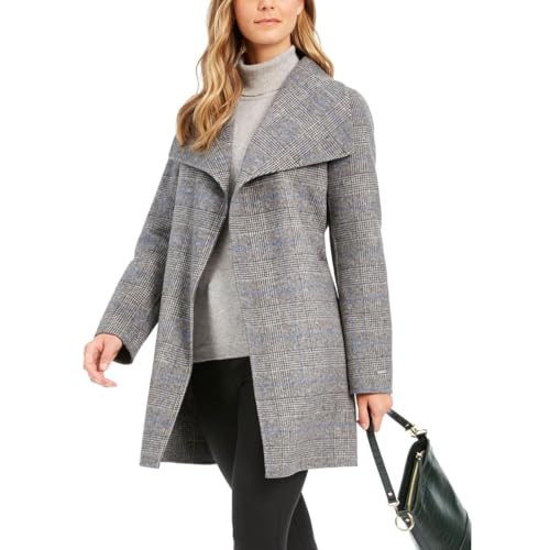 Image of TAHARI Women's Double-faced Luxury Soft Wool Blend Peacoat- Wrap Wool Coat With Removable Belt
