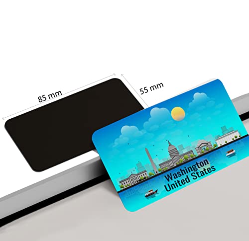 Image of dhcrafts Rectangular Rubber Fridge Magnet /Magnetic Card Blue United States Washington Design Pack of 1 (8.6cm x 5.4cm)
