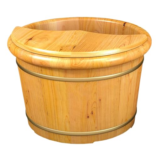 Tina de madera para remojo de pies con tapa 20x33cm