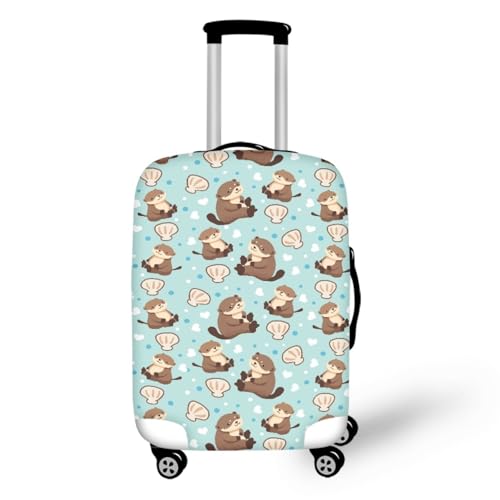 LNXSESN Funda Maleta Cabina Animal Marrón Verde Funda para Maletas Elástico Fundas Maletas de Viaje Lavable Protector de Equipaje con Cremallera Fundas para Maletas de ViajePara 19-21 Pulgadas