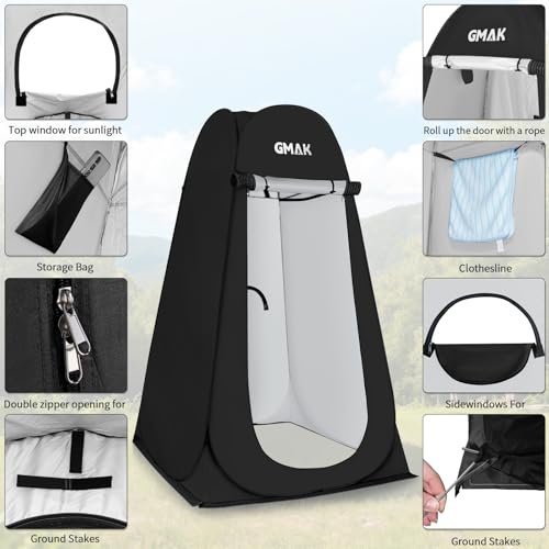 GMAK Pop Up Privacy Shower Tent, Pop Up Changing Tent, 3.3 x 3.3 x 6.2ft miniatura 2