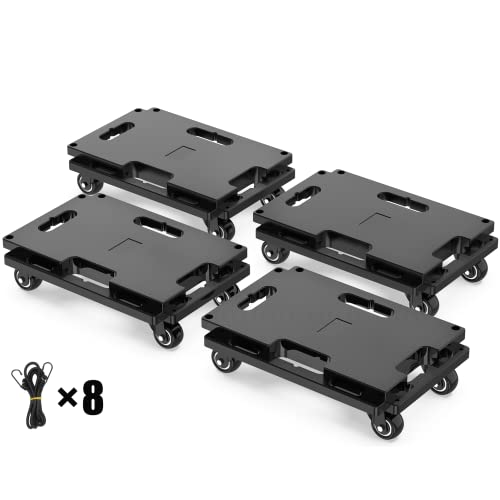 SOLEJAZZ Mobile Mobile Dolly Connectable, 440 LBS Capacité Piano Mobile Dolly, Chariot de Déménagement Robuste à 4 Roues pour Déplacer des Meubles Lourds, Noir, Paquet de 4 Cover