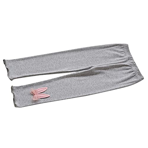 Chlidren Girls Autumn Winter Clothing Ribbed Long Pants Rabbit Ears Pattern Leggings Ninth Length Pants Casual