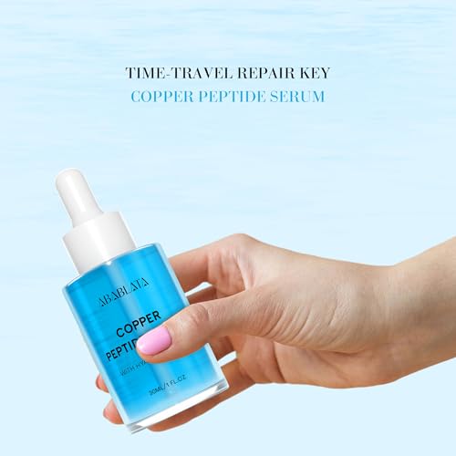 abablata Copper Peptides Serum for Face - with Hyaluronic Acid- Supports Skin Firmness, Elasticity & Intense Hydration - 1 fl.oz