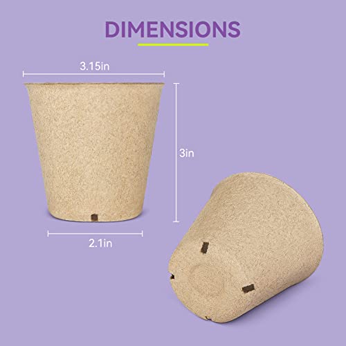 Ceed4U 120 Packs 3.15 Inches Peat Pots, Seed Starter Pots Kits With Drainage Holes, 50 Pcs Plant Labels, Biodegradable, Garden Germination Nursery Pot, Vegetables, Herb #TOP1
