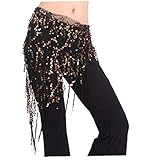  Hüftgürtel Bauchtanz Hüfttuch Sequin Belt Belly Dance Scarf Tuch