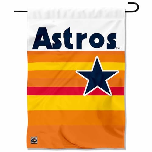 Houston Astros Vintage Rainbow Stripes Double Sided Garden Flag