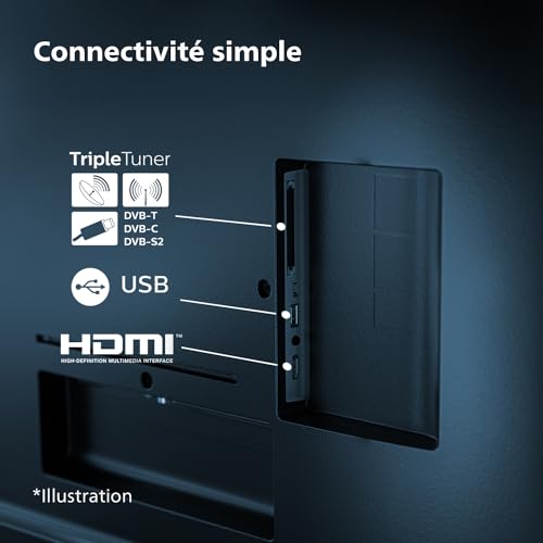 Philips 50PUS7609 Smart TV LED 4K - Écran 50 Pouces avec Plate-Forme Pixel Precise Ultra HD Titan OS et Son Dolby Atmos, Fonctionne avec Alexa et l’Assistant Vocal Google - Gris Anthracite