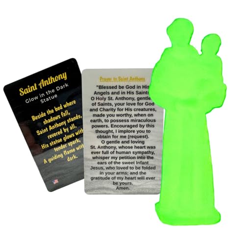 Estatua mini St Anthony que brilla en la oscuridad miniatura 6