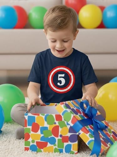 Tstars Captain 5th Birthday Shirt - Number 5 T-Shirt Gift for Five Year Old Kids, Toddler & Youth Boys Girls X-Small Navy