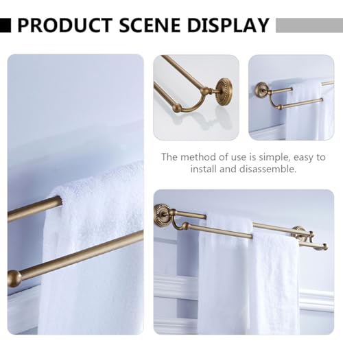 Porte-serviettes laiton double couche étagère murale vintage 55cm