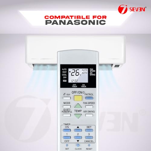 Image of 7SEVEN Compatible with Panasonic AC Remote Control Model 29A Suitable for 1 1.5 2 Ton Spilt or Window Air Conditioner - Match Keys Exactly with Existing Remote Controller