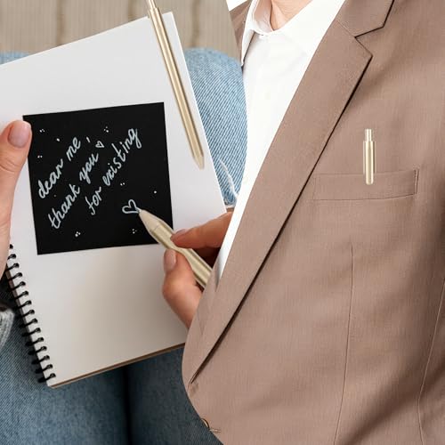 100 Pcs Gold Pens for Writing Slim Metallic Ballpoint Bulk, Retractable Gold Pen for Wedding Guest Book, Wedding Pens Black Ink Smooth Writing 1.0 mm Bridal Shower Business Office Students Teachers - Image 6