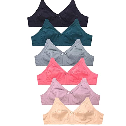 Mamia Women's 6 Full Coverage Wireless Non Padded Bras-42B #TOP17