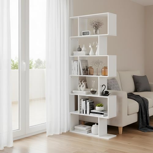 IPOTIUS Bibliothèque, Étagère à 6 Niveaux, Meuble de Rangement, Cloison Séparateur, pour...
