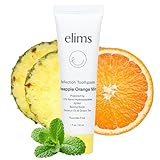 ELIMS Travel Size Nano Hydroxyapatite Toothpaste Fluoride Free - Xylitol Remineralizing Toothpaste for Whitening Sensitive Teeth - Orange Pineapple Mint Toothpaste for Adults & Kids 1oz