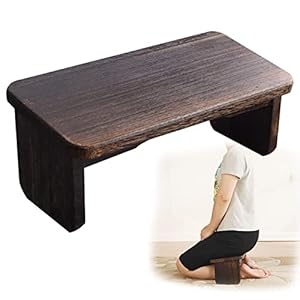JYCCH Meditation Bench Kneeling Folding, Meditation Stool for Sitting on Floor Bamboo, Foldable Ergonomic Meditation Stool, Sturdy Prayer Bench for Deeper Longer Meditation(Color:dark brown)