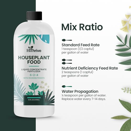 16oz Houseplant Fertilizer, All Purpose Indoor Plant Food - Makes 87+ Gallons, Plant Food for Houseplants - Fiddle Leaf Fig Tree, Pothos & More, 6-2-4 NPK, Concentrated Fertilizer for Indoor Plants