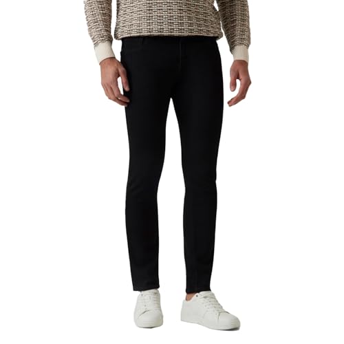 Zip Fly Guess Miami Jeans da Uomo, Denim Nero, 35
