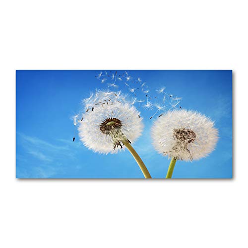 Crédence de cuisine fleurs bleues en verre trempé 100x50cm Tulup
