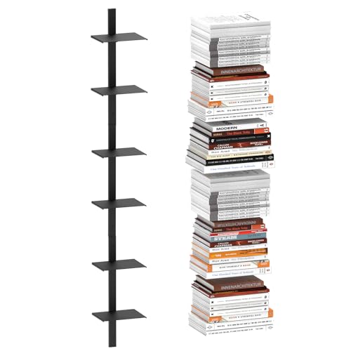 Catálogo para Comprar On-line Jugueteros para pared - los preferidos. 50 MQKIWAO Estantería flotante invisible para montaje en pared, paquete de 3 torres de libros de lomo negro, organizadores de libros verticales de 6 niveles, estantería de metal...