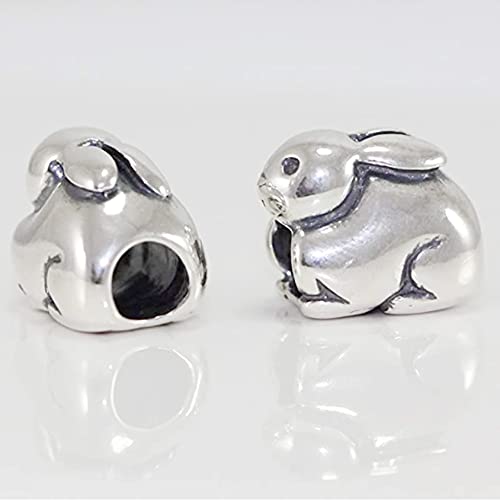 Choruslove Rabbit Charm Bunny Charm 925 Sterling Silver Lovely Animal Bead For Snake Chain Bracelet Charms Easter Present #TOP2